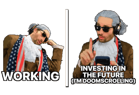 Scrolling Wasting My Time Sticker