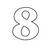 Black And White Number Sticker