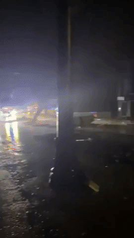 Damage in Winfield, Alabama, as Severe Storm Moves Through Town