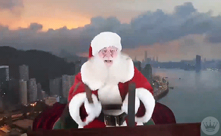Flying Santa Claus GIF by Hallmark Gold Crown
