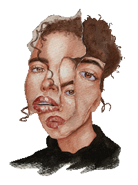 marridit portrait watercolor marridit Sticker
