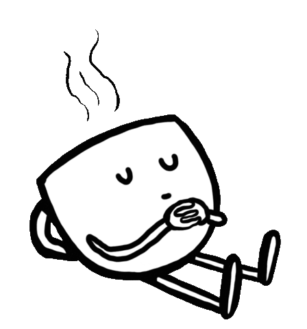 Tired But First Coffee Sticker by Rylsee