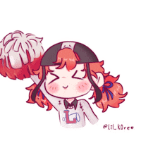 Animation Cheerleader Sticker