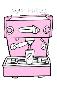 Pink Coffee Sticker by Nomehas Visuals ™