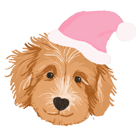 beachypups goldendoodle christmas dog santa paws santa dog Sticker