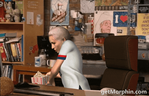morphin giphyupload drink office popcorn GIF