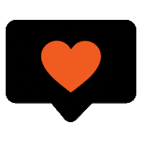 Orange Heart Like Button Sticker by Occidental College