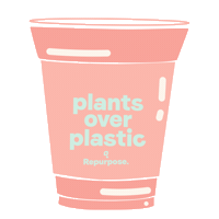 Repurpose cup sustainability compostable pink lemonade Sticker