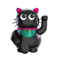 Cat Good Luck Sticker by Mora Vieytes