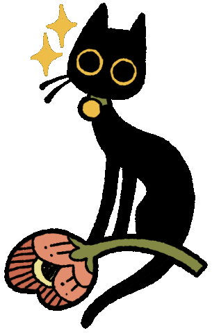 AnetaB_draws giphyupload cat flower kitty Sticker