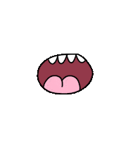 petitpieddessin mouth tooth dent cri Sticker