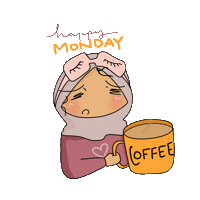 hoodncape coffee work sleep monday Sticker