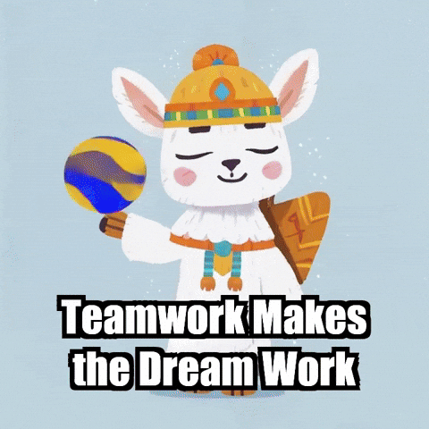 Teamwork Makes The Dream Work Beach GIF by Llamaozi