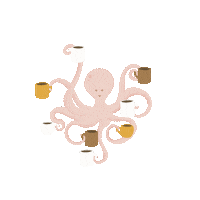 illuswetor coffee cafe latte octopus Sticker