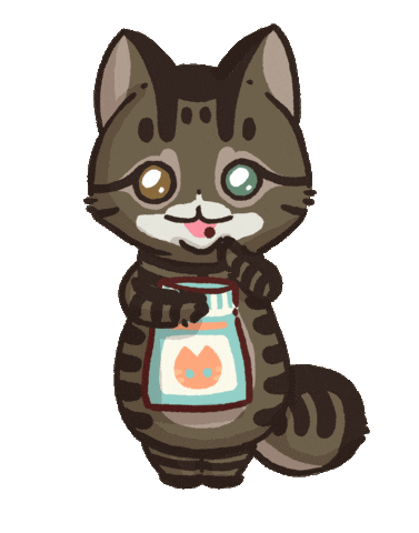 Tabby Cat Popcorn Sticker