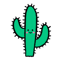 heya-hannah cute kawaii emoji cactus Sticker