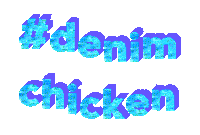 Itsalwayssunny Denim Chicken Sticker by Alissandra