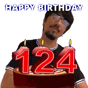 124 Birthday Sticker