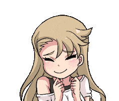 Sticker gif. Anime girl wriggling happily, unable to contain herself, expands with glee, pink hearts all around.