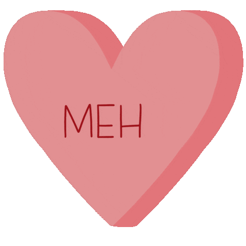 Meh Valentines Day Sticker