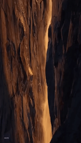 Beautiful 'Firefall' Lights Up Yosemite Valley's Horsetail Fall
