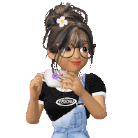 elistorycriativo girl garota menina bonita coffee-break Sticker