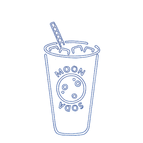 moon drinking Sticker by Soft Gallery