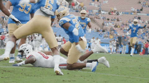 uclafootball giphygifmaker football celebration running GIF