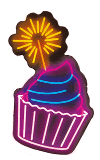 Neon Cupcake Sticker by Beauty Bay