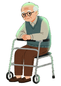 Walker Rehabilitation Sticker by Roodkapjes Zoete Inval