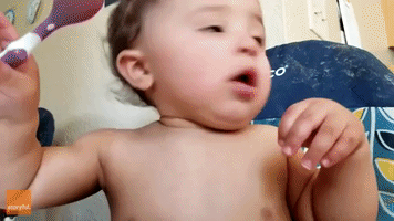 Messy Babies Use Spoons for the First Time