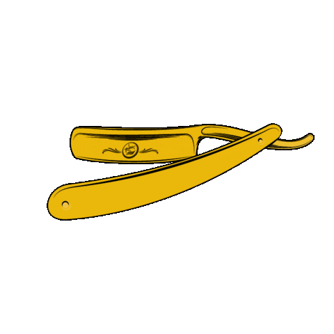 roldausa giphyupload gold barber razor Sticker