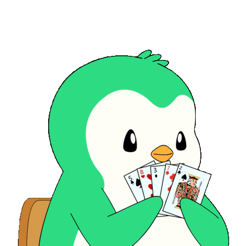 Card Game Penguin Sticker by Abster