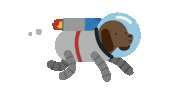 Dog Space Sticker by Alberto Pozo