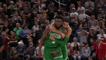 boston celtics hug GIF by NBA