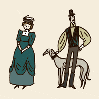 skorka dog vintage couple sniff GIF