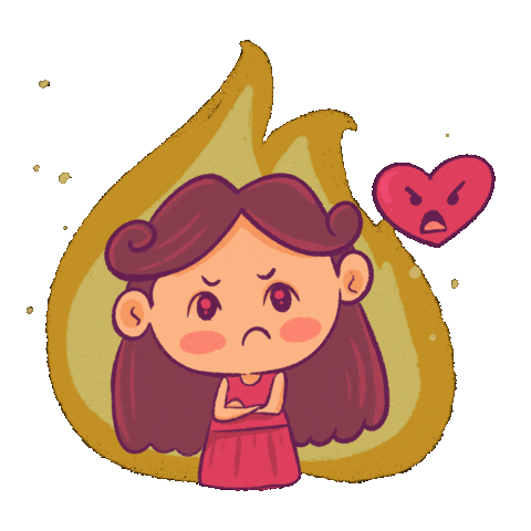 Angry Heart Sticker by Doodlernie