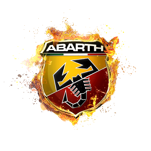 ABARTH_HQ giphyupload logo fire car Sticker