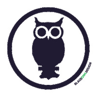 Black_Owl_Design design spin owl bod Sticker