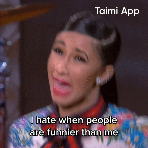 Cardi B Funny Reaction GIF by Taimi