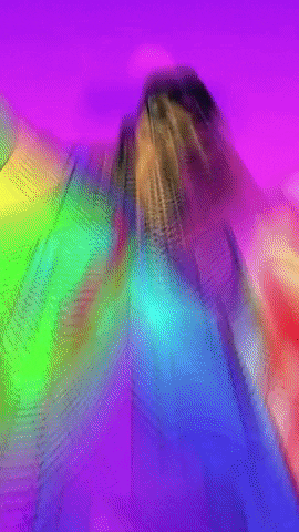 Mullet_Dragon rainbow colors glasses sing GIF
