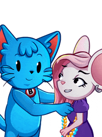 Bingo_Blitz love cat hug hearts GIF