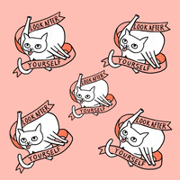Cat Look After Yourself GIF by BadgeBomb