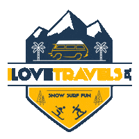 ilovetravels travel snow surf ski Sticker