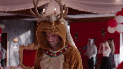 Christmas Party Reindeer GIF by Hallmark Mystery