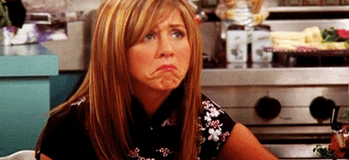 Friends gif. Jennifer Aniston as Rachel frowning and furrowing her brow while she looks up and nods as if to convey cautious approval.