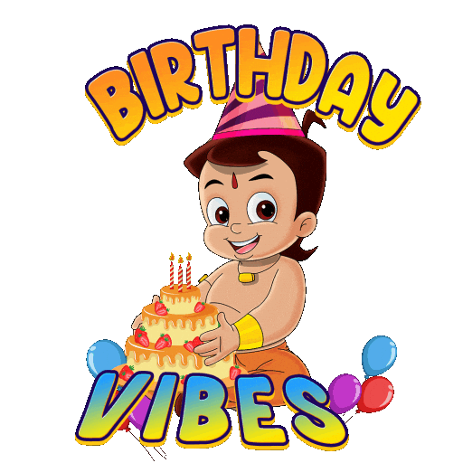 Party Birthday Sticker by Chhota Bheem