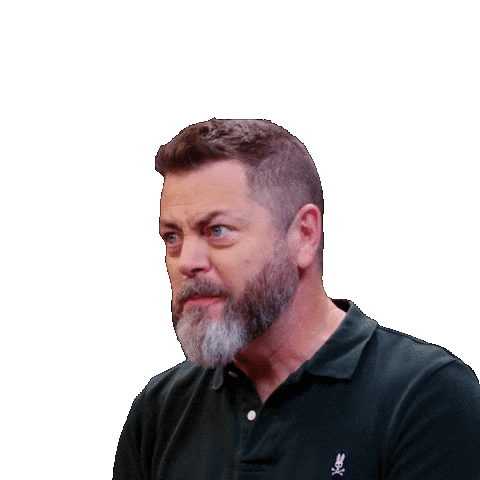 Nick Offerman Laughing Sticker by First We Feast