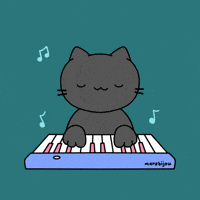 Musical Cat Piano GIF