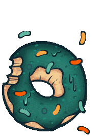 Thosedonuts donut doughnuts sprinkles teal Sticker